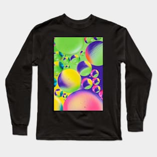 Colorful close up of oil drops in water Long Sleeve T-Shirt